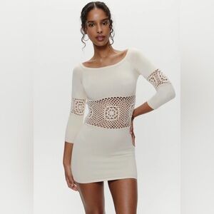 Frankie’s Bikinis Festival Crochet Knit Mini Dress XXS